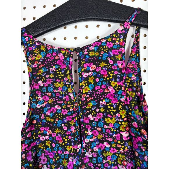 Rebecca Taylor colorful floral ruffle tank top silk blouse size 0 - Picture 5 of 7